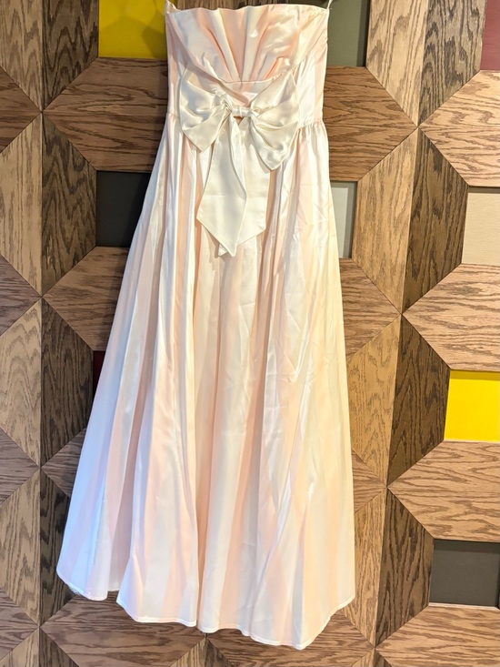 Gunne Sax Dresses & Skirts - Vintage 80’s Gunne Sax Satin Gown Pink & Cream Striped Strapless Dress Sz 7